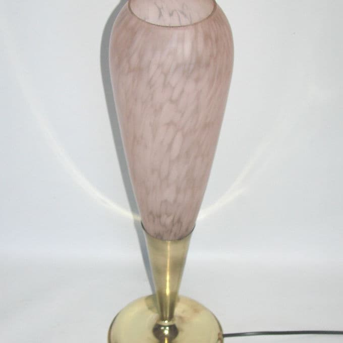 Table lamp Modern, beige, glass, brass, 1960s. - 37813