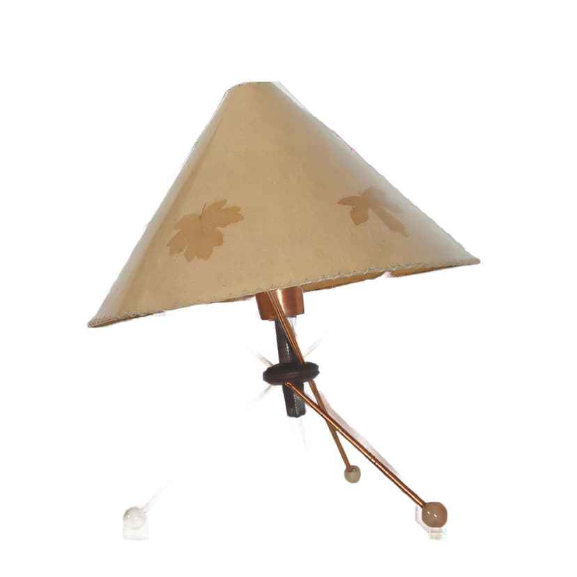 Table lamp Model 959/1, beige, metal wood plastic, Drukov, Czechoslovakia, 1960s.