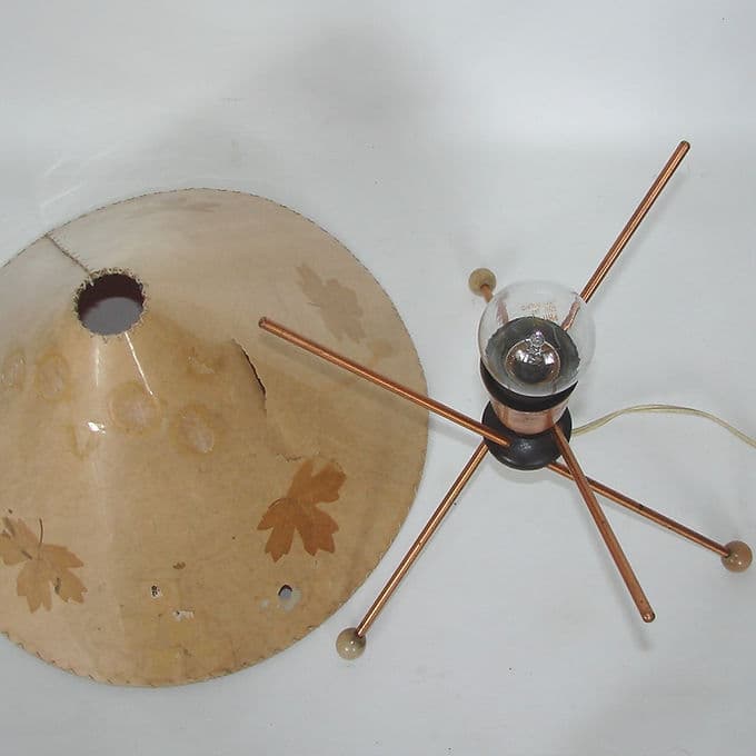 Lampka stołowa Model 959/1, beżowy, metal drewno tworzywo, Drukov, Czechosłowacja, lata 60. - 37807