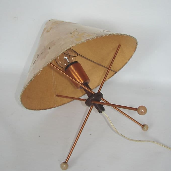 Lampka stołowa Model 959/1, beżowy, metal drewno tworzywo, Drukov, Czechosłowacja, lata 60. - 37806