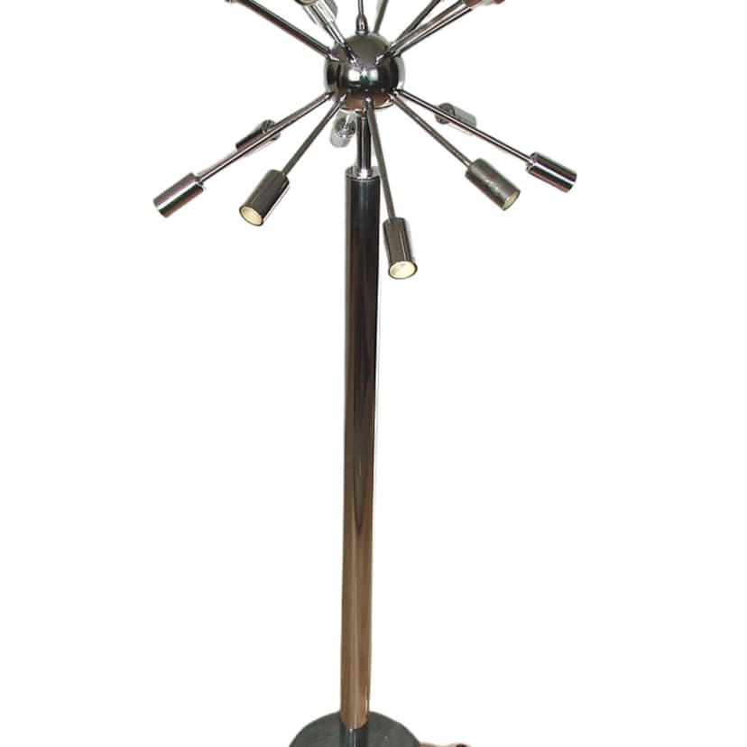 Lampa podłogowa Sputnik, srebrny, stal chrom, Space Age, lata 80.
