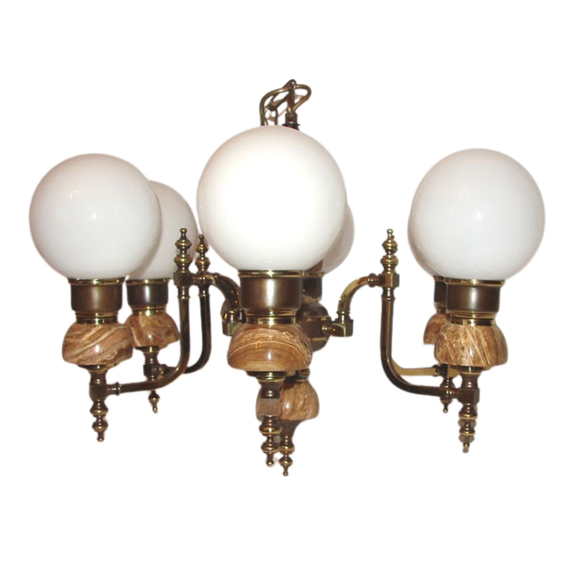 Chandelier, golden, brass, 1970s