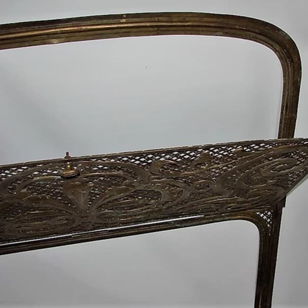 Osłona kominka secesja, mosiądz złocisty, Europa, początek XX w. - 99415