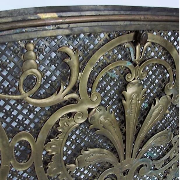 Osłona kominka secesja, mosiądz złocisty, Europa, początek XX w. - 99421