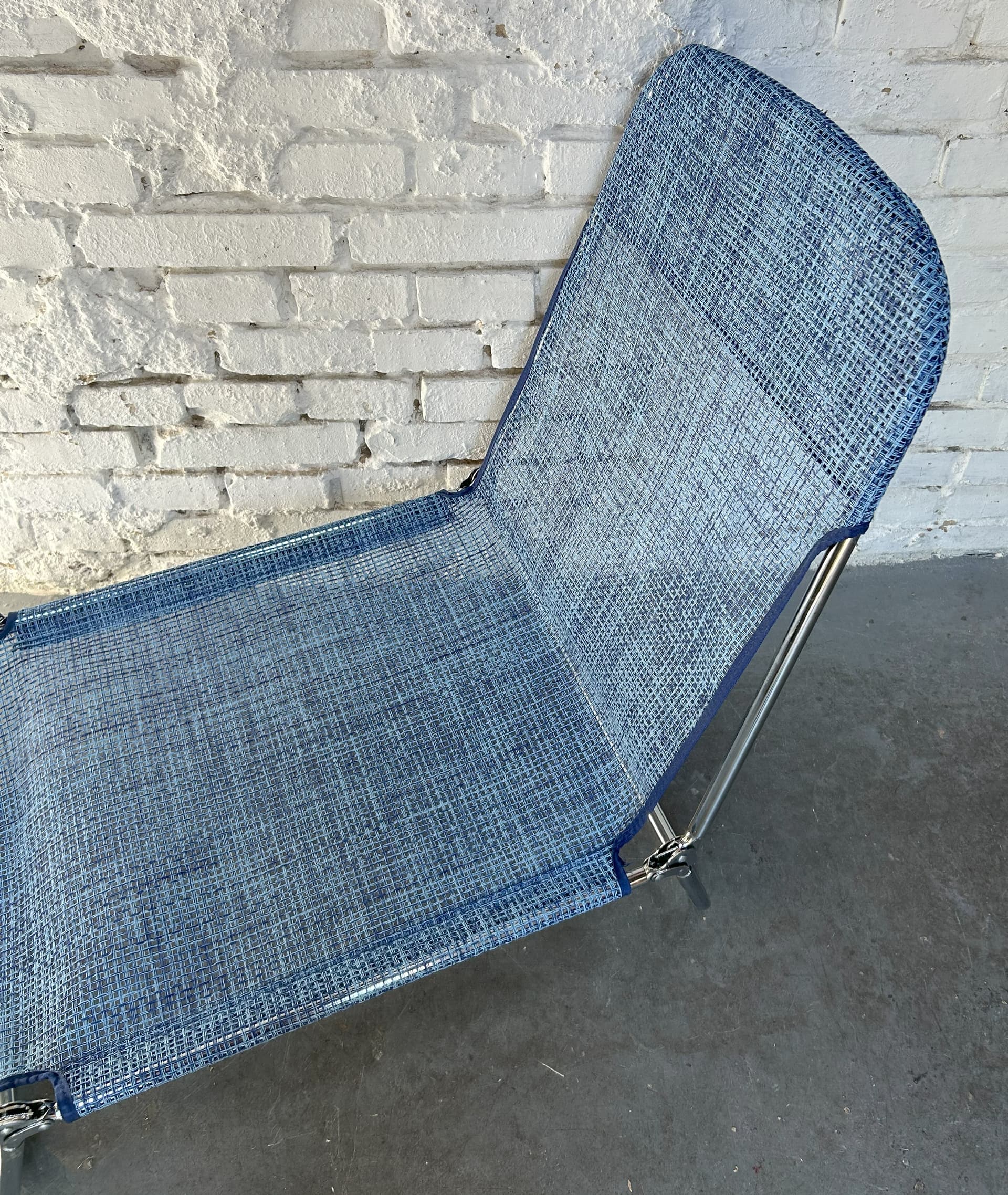 Sun lounger, blue vinyl, 1990s - 4165