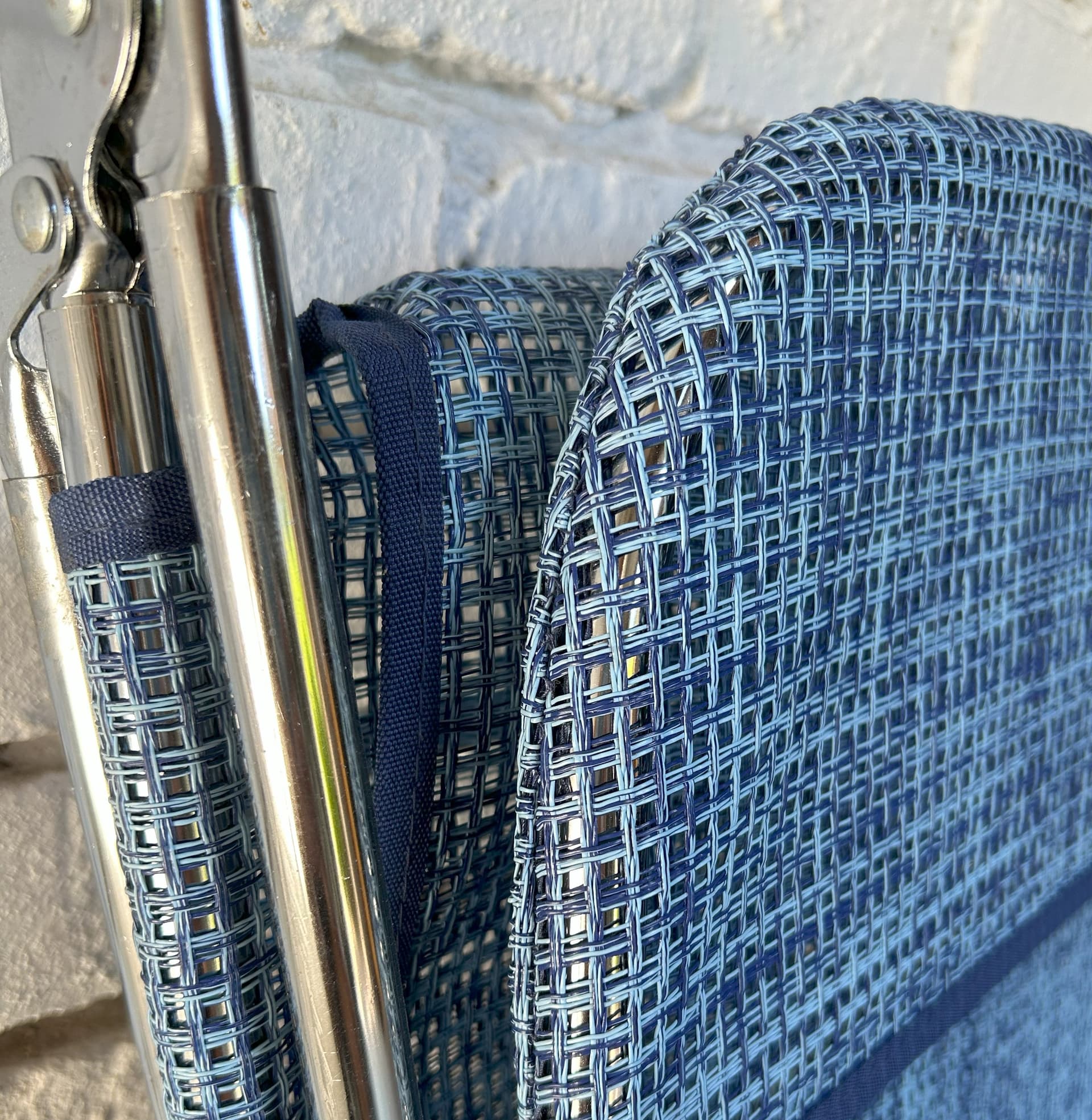 Sun lounger, blue vinyl, 1990s - 4163