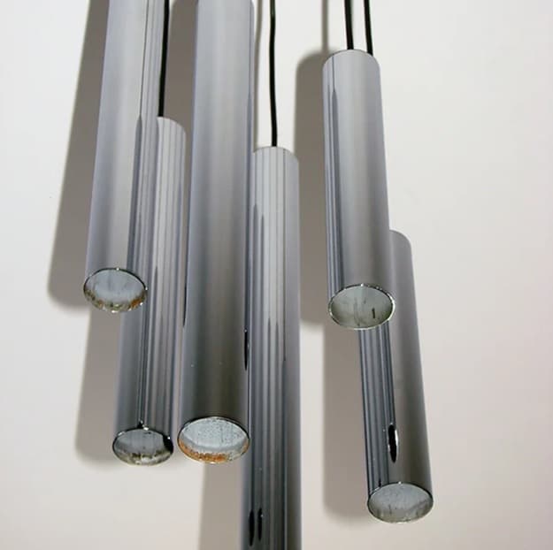 Pendant lamp cascade, silver, chrome steel, Europe, 1970s. - 99462