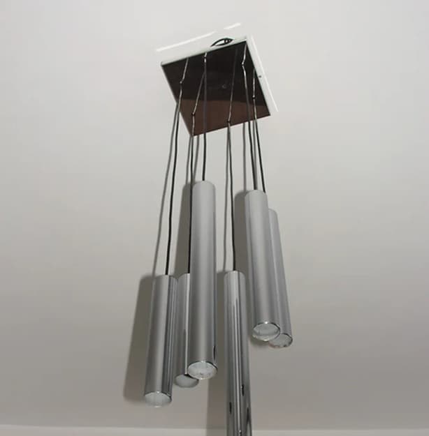 Pendant lamp cascade, silver, chrome steel, Europe, 1970s. - 99457