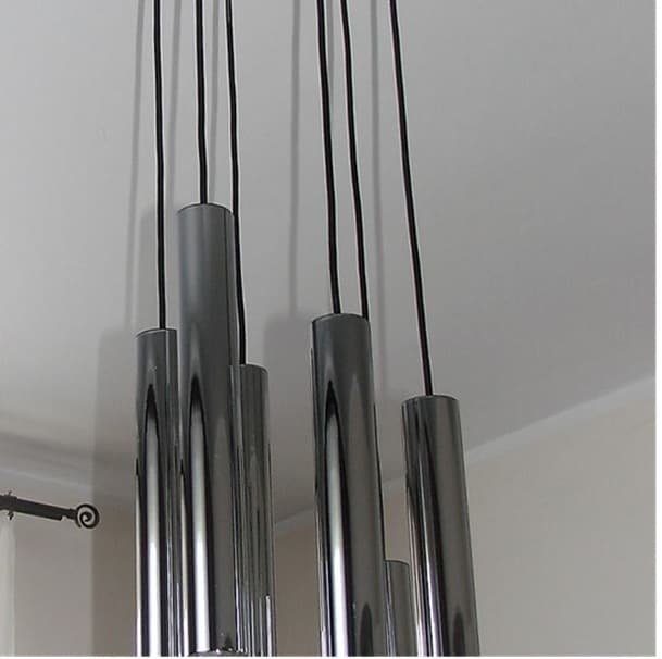 Pendant lamp cascade, silver, chrome steel, Europe, 1970s. - 99460