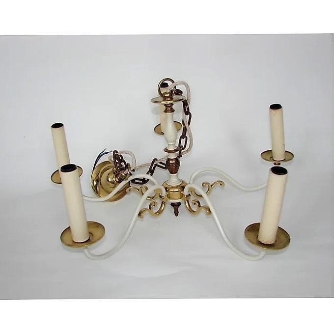 Żyrandol Kaiser Leuchten 326 74/051, mosiądz złoty, Kaiser Leuchten, Niemcy, lata 70. - 37936