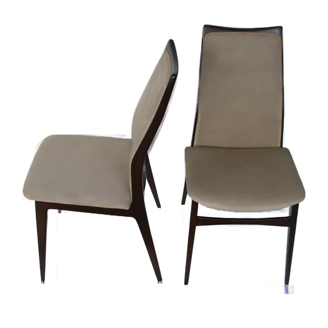 Pair of chairs Benze Sitzmobel, beige, wood, 1960s. - DIMENSION