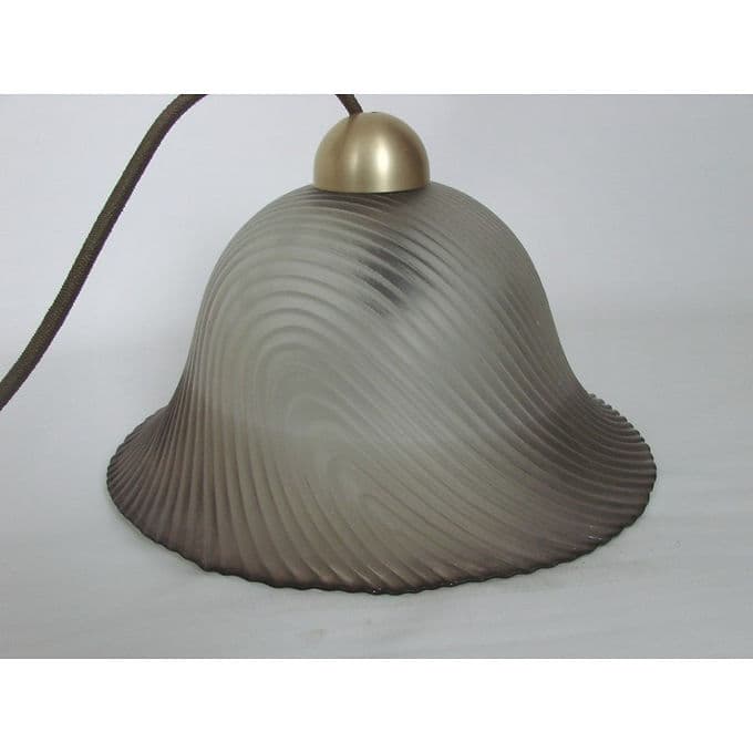 Pendant lamp Putzler, grey glass, Germany, 1970s. - 38038