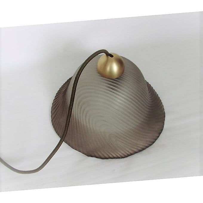 Pendant lamp Putzler, grey glass, Germany, 1970s. - 38039