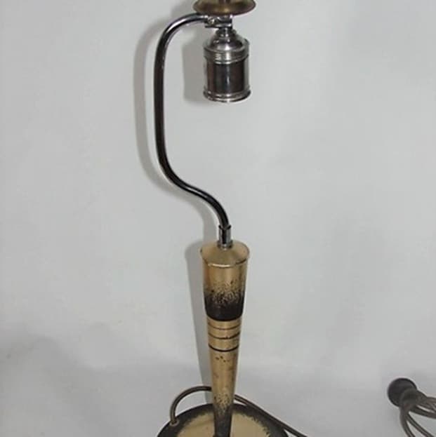 Lampa stołowa Ikora, złoty, metal, WMF, Niemcy, lata 20. - 99521