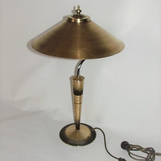 Lampa stołowa Ikora, złoty, metal, WMF, Niemcy, lata 20. - 99522