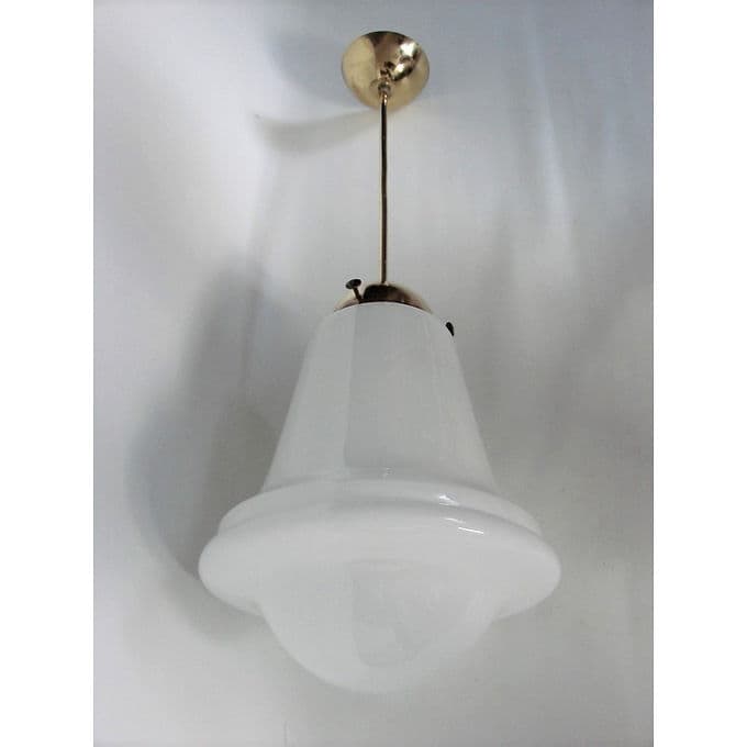 Pendant lamp Modern, brass white glass, 1940s. - 38092