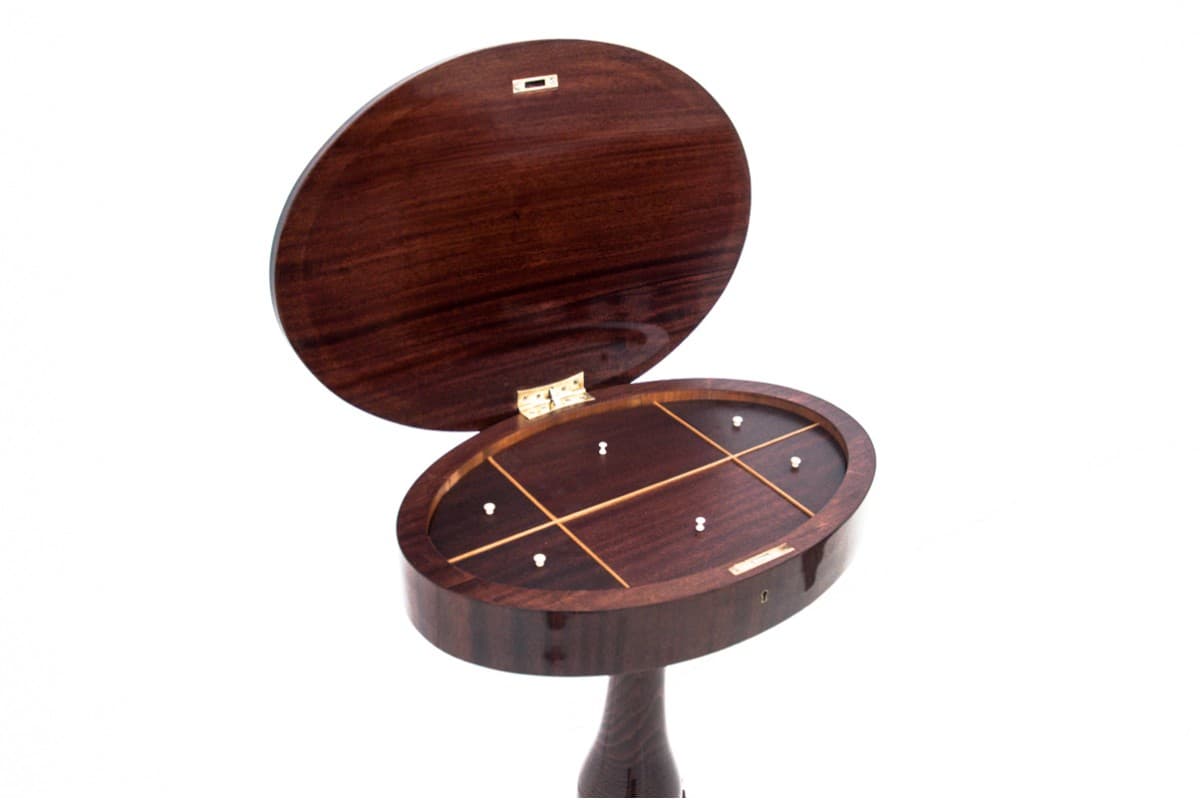 Stolik niciak Biedermeier, mahoń ciemny, Europa Północna, XIX wiek - 60882