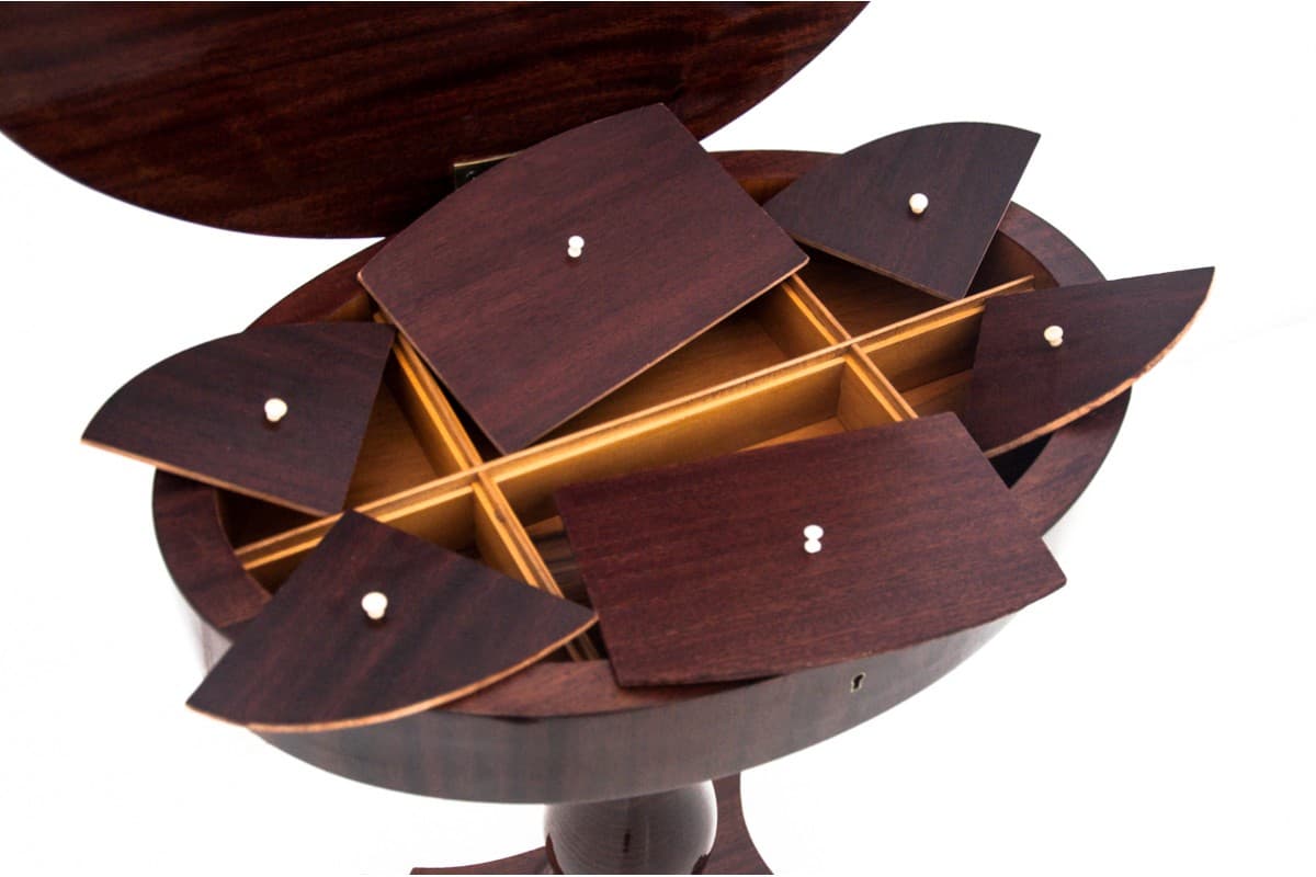 Stolik niciak Biedermeier, mahoń ciemny, Europa Północna, XIX wiek - 60884