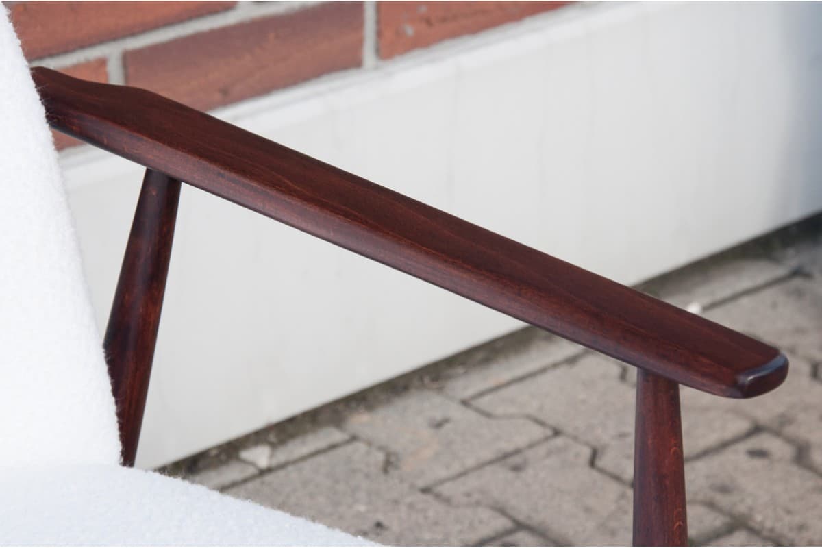 Brązowy fotel, proj. H. Lis, Polska, lata 60. - 46263