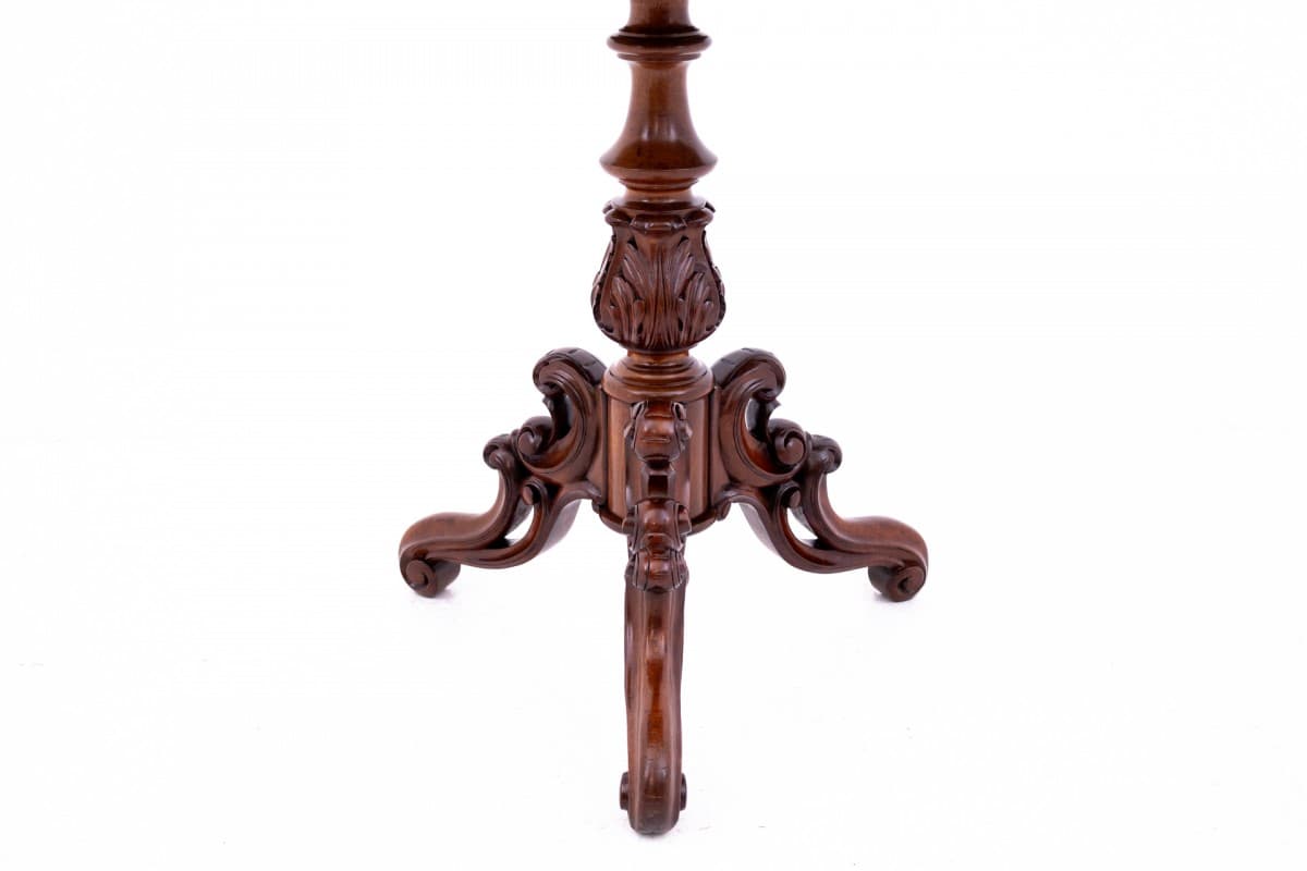 Stolik karciak konsola, styl wiktoriański, mahoń copper, Polska, XIX wiek - 60801