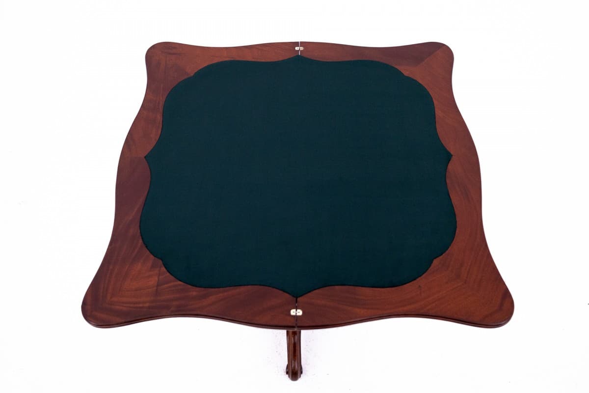 Stolik karciak konsola, styl wiktoriański, mahoń copper, Polska, XIX wiek - 60793