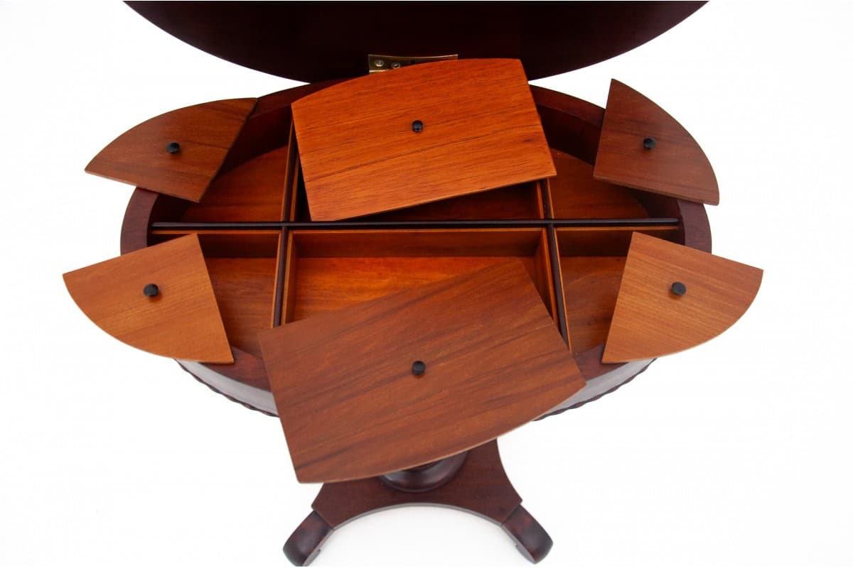 Sewing Table Biedermeier, copper mahogany, Norway, 19th c. - 60760