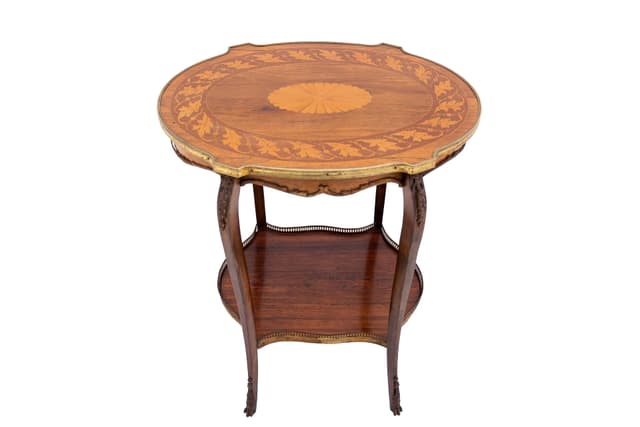 Stolik pomocniczy, rokoko, brązowy, drewno, Europa Północna, XIX wiek - WYMIARY