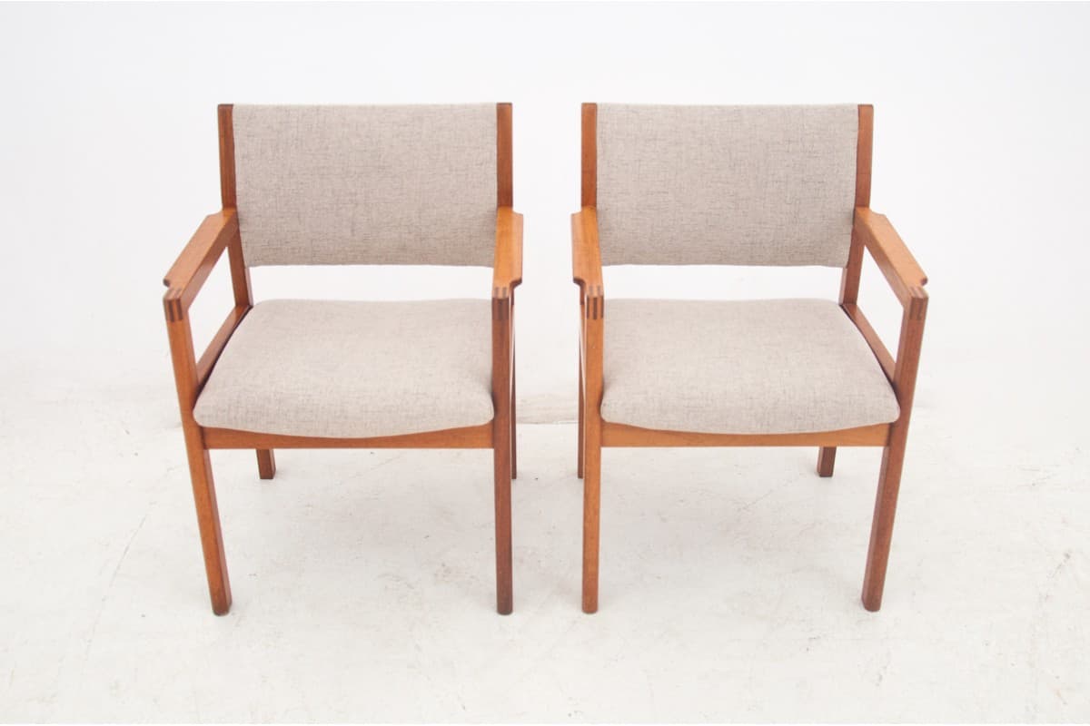 Beżowe fotele, mid-century modern, Dania, lata 60. - 46265