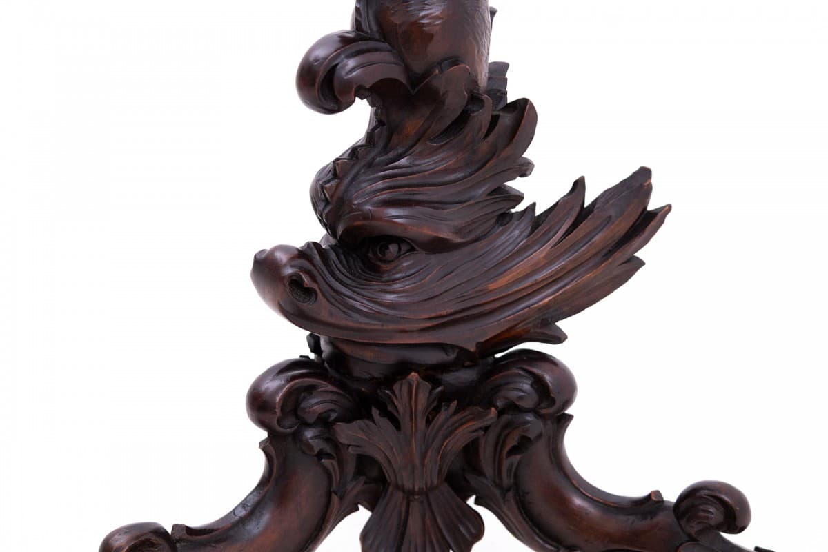 Neo-Baroque Pedestal Plant Stand, dark brown walnut, France, 19th c. - 72362