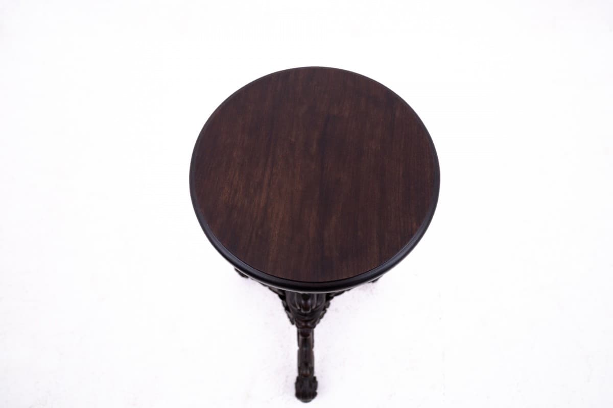 Neo-Baroque Pedestal Plant Stand, dark brown walnut, France, 19th c. - 72360