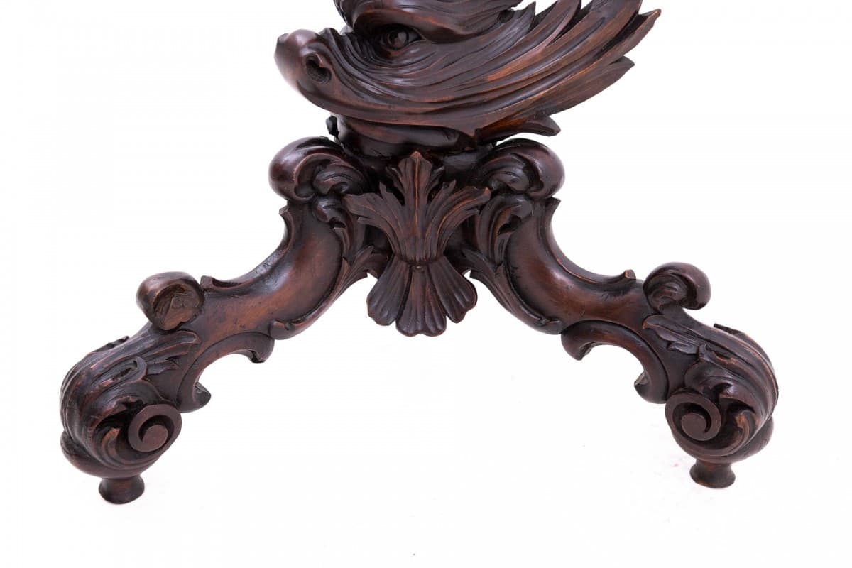 Neo-Baroque Pedestal Plant Stand, dark brown walnut, France, 19th c. - 72363
