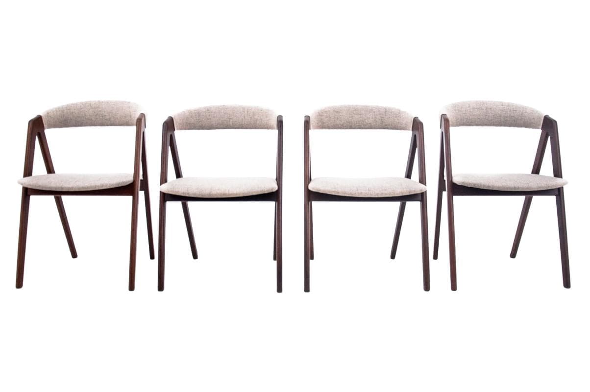 Set of four chairs, walnut beige, Farstrup Mobler, Denmark, 1960s.