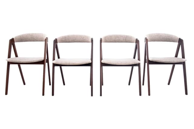Set of four chairs, walnut beige, Farstrup Mobler, Denmark, 1960s. - DIMENSION