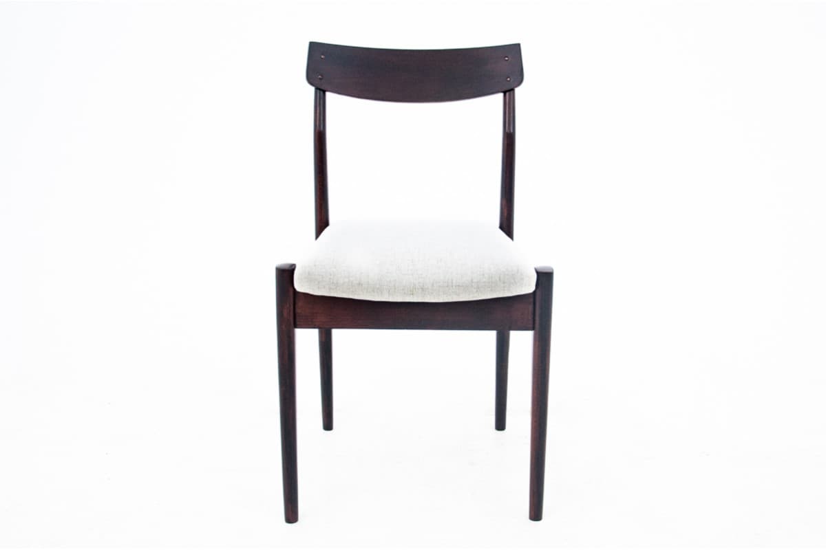 Komplet krzeseł mid-century modern, orzech ciemny, lata 60. - 72448