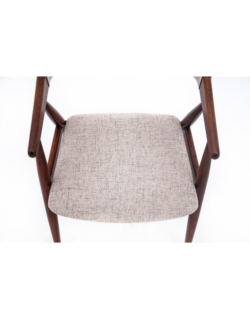 Set of four armchairs, light brown teak, by E. Larsen & A. Bender Madsen, Denmark, 1960s. - 72505