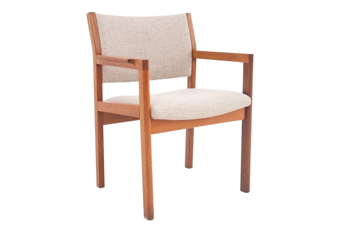 Beżowy fotel, duński design, Dania, lata 60.