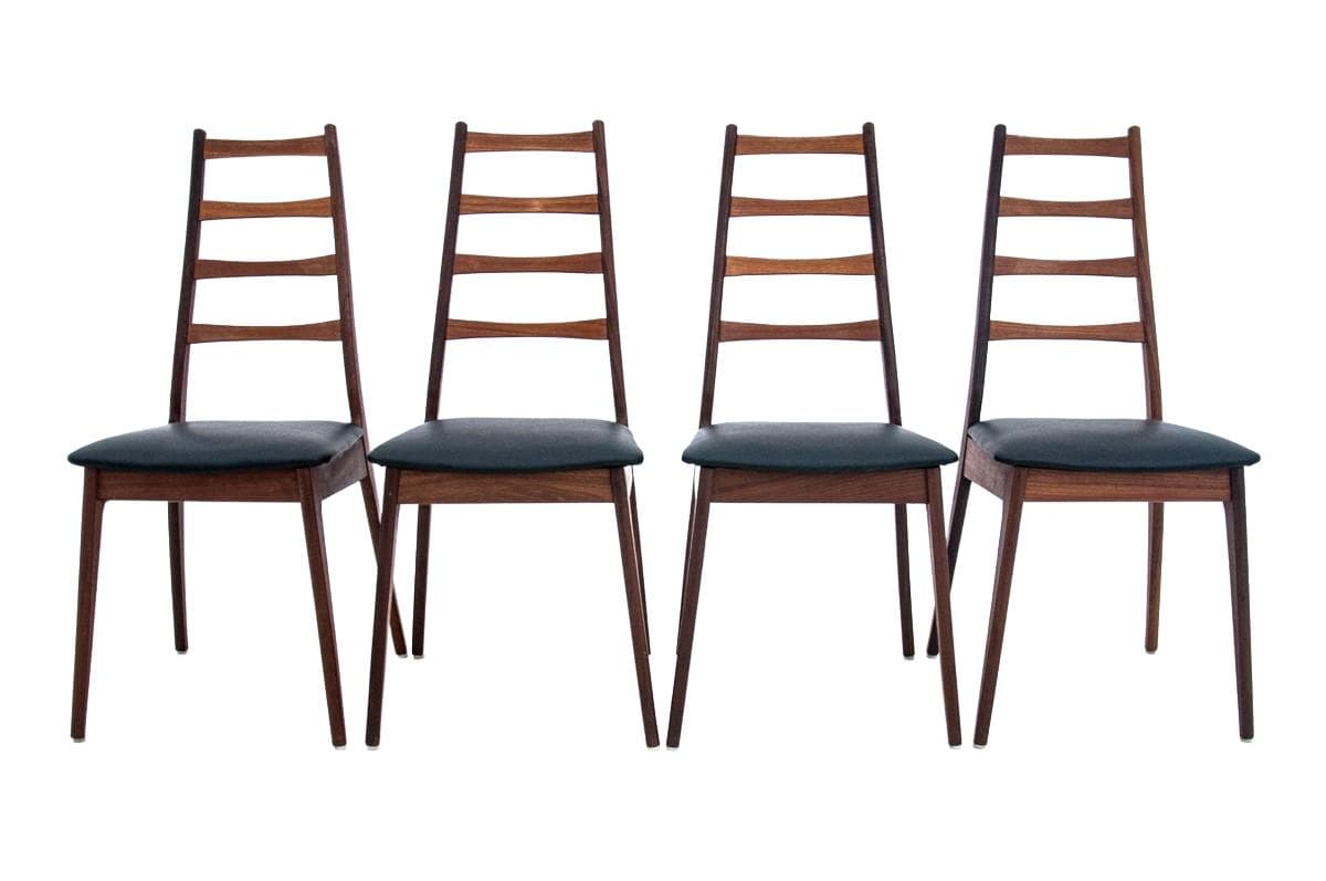 Set of chairs, walnut brown, Denmark, 1960s.
