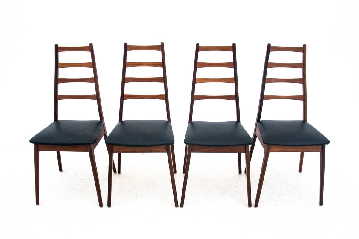 Set of chairs, walnut brown, Denmark, 1960s. - 72710