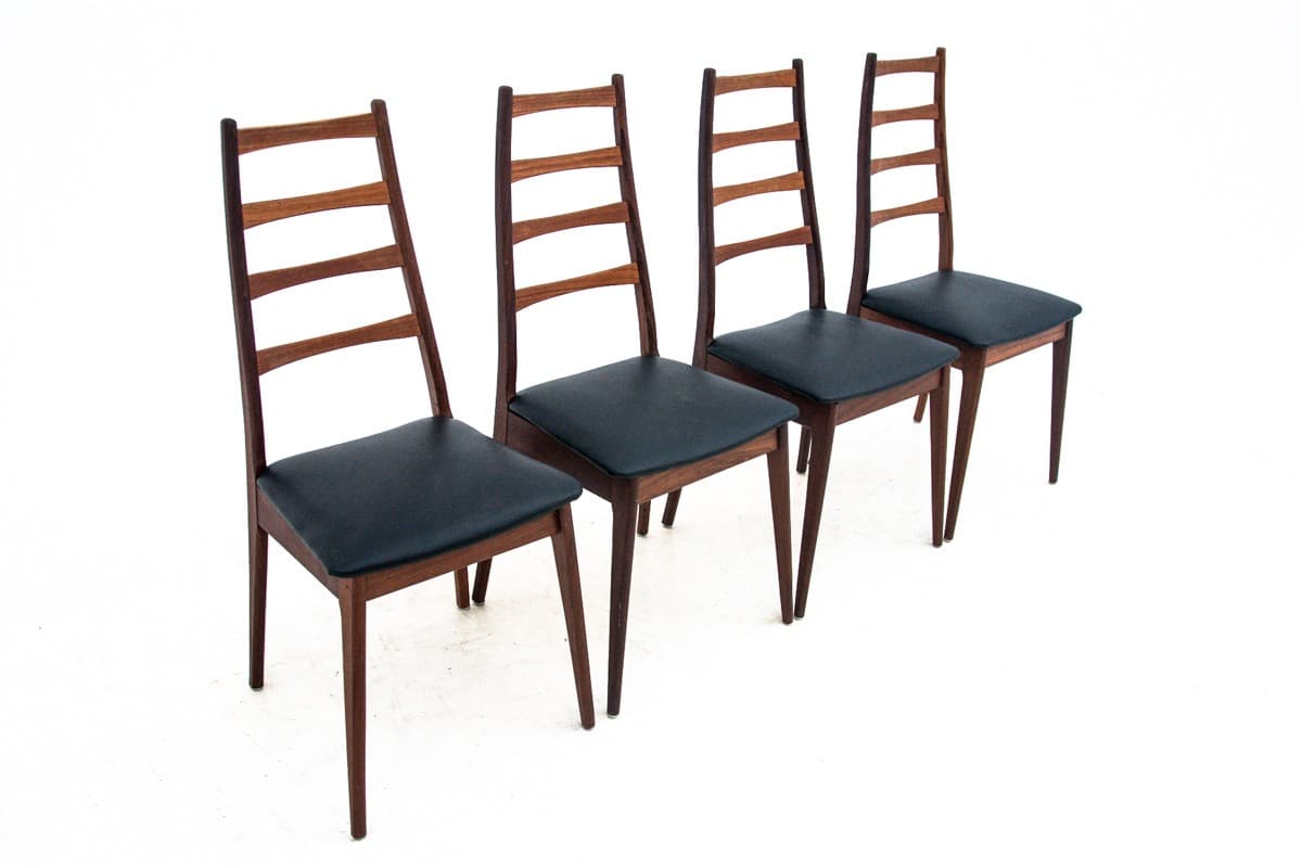 Set of chairs, walnut brown, Denmark, 1960s. - 72714