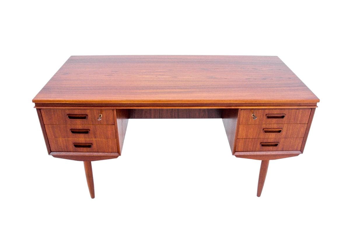 Teak desk, brown, teak wood, Denmark, 1960s.