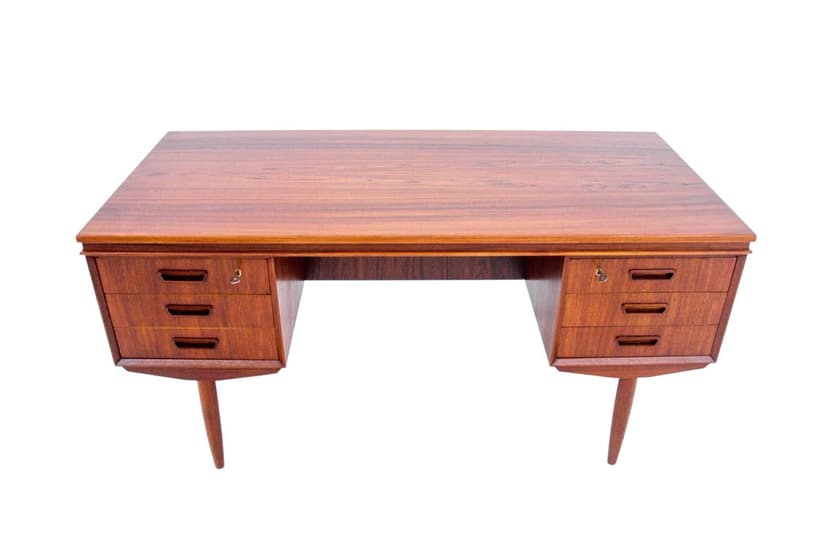 Teak desk, brown, teak wood, Denmark, 1960s.