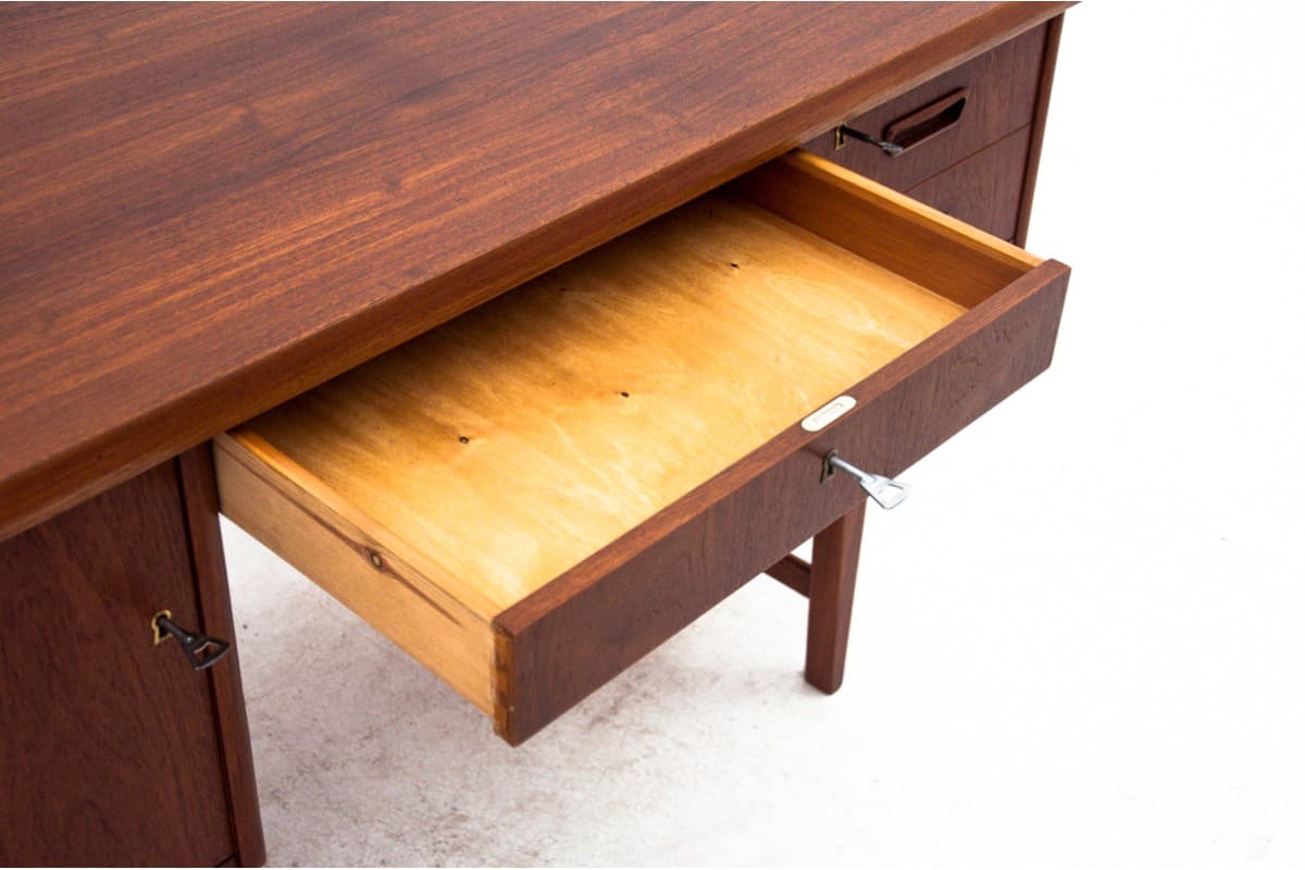 Desk, brown teak, Denmark, 1960s - 67383