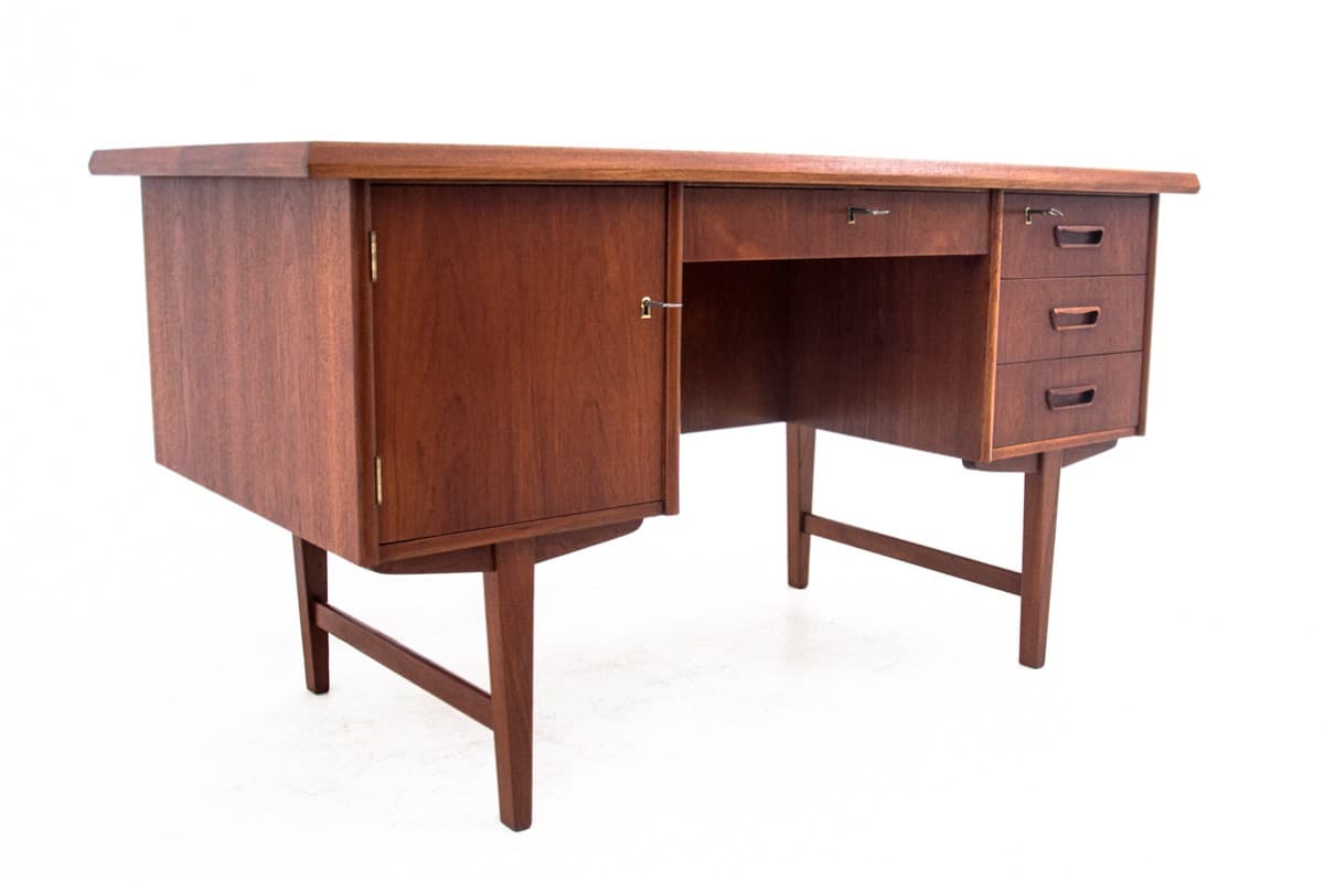 Desk, brown teak, Denmark, 1960s - 67380