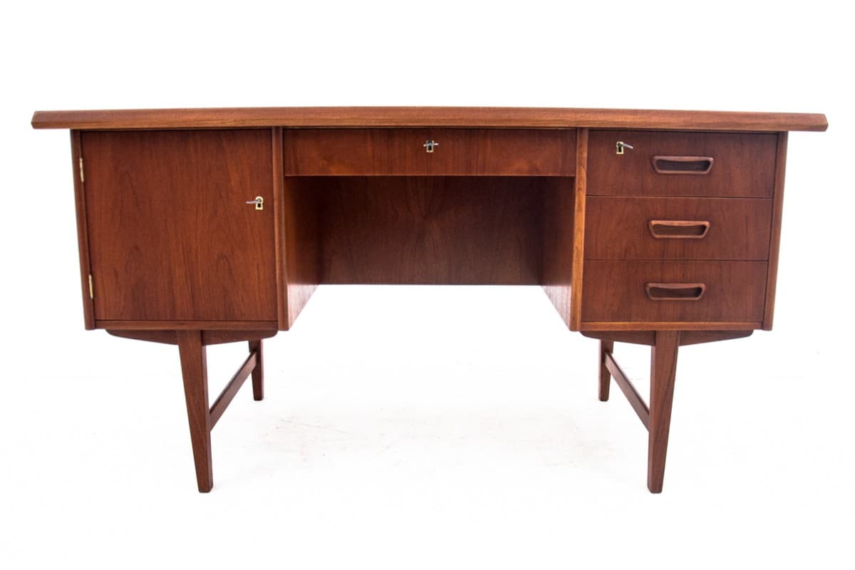 Desk, brown teak, Denmark, 1960s - 67378