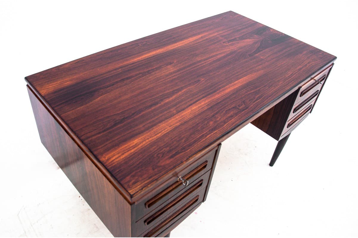 Desk, rosewood brown, by J. Svenstrup, Denmark, 1960s. - 67365