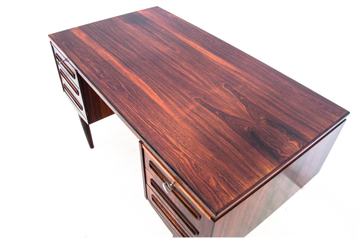 Desk, rosewood brown, by J. Svenstrup, Denmark, 1960s. - 67366