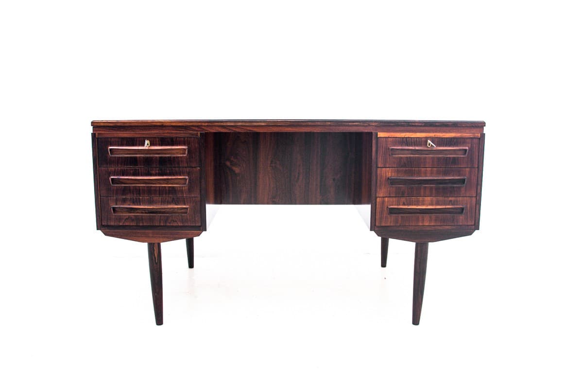 Desk, rosewood brown, by J. Svenstrup, Denmark, 1960s. - 67364