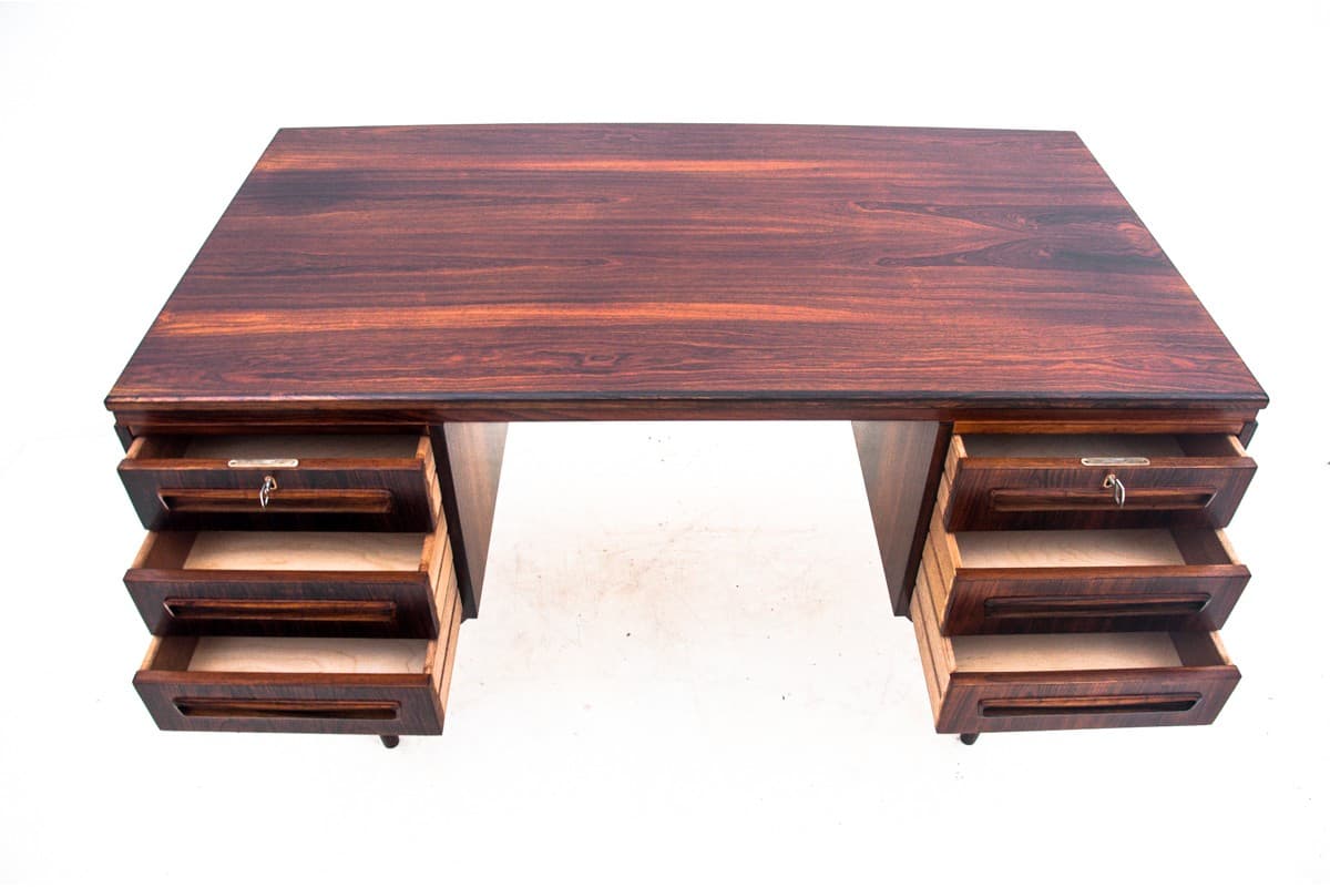 Desk, rosewood brown, by J. Svenstrup, Denmark, 1960s. - 67371