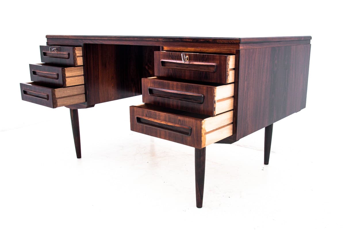 Desk, rosewood brown, by J. Svenstrup, Denmark, 1960s. - 67372