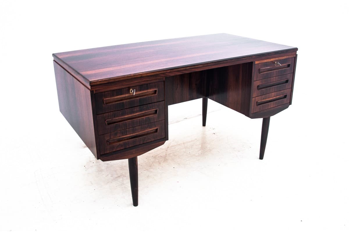 Desk, rosewood brown, by J. Svenstrup, Denmark, 1960s. - 67369